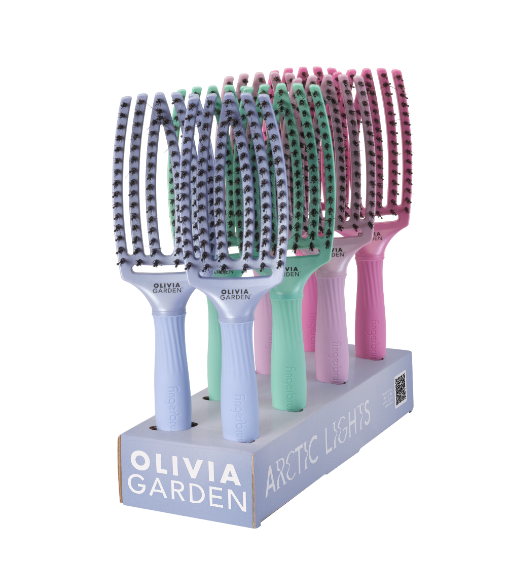 Olivia Garden Fingerbrush Care Iconic Arctic Lights Display 8 Stuks